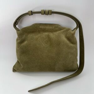 Simon Miller Mini Puffin Suede Shoulder Bag In Earth Green